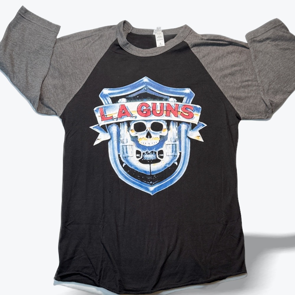 LA Guns Band Tee 2022 North American Tour Double Sided Raglan T Shirt Mens Small